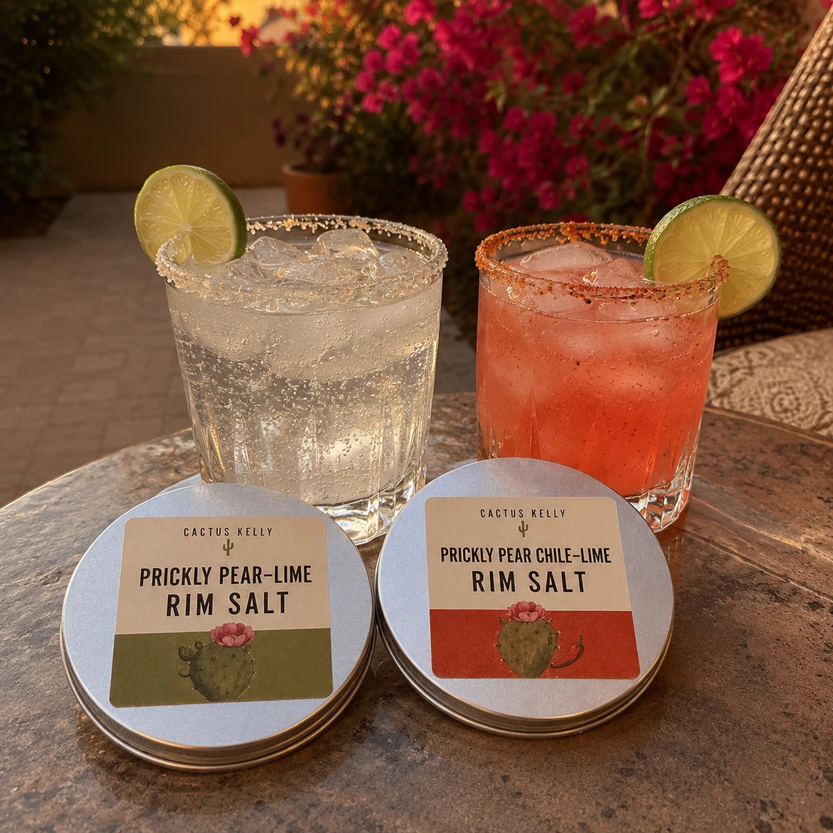 Prickly pear lime rim salt two-tin set